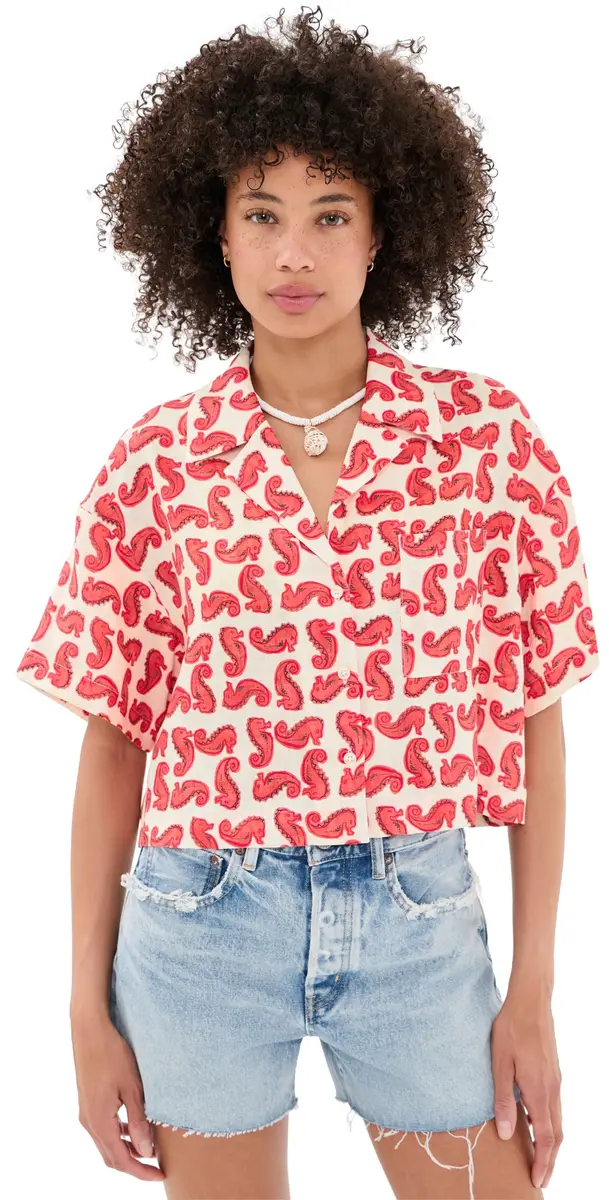 Staud Daya Linen Top Seahorse Cream | Image 1 Staud Daya Linen Top Seahorse Cream | Image 1