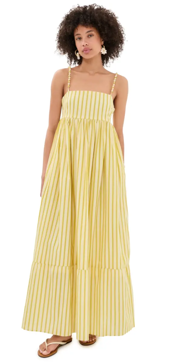 English Factory Striped Maxi Dress Yellow Stripe | Image 1 English Factory Striped Maxi Dress Yellow Stripe | Image 1