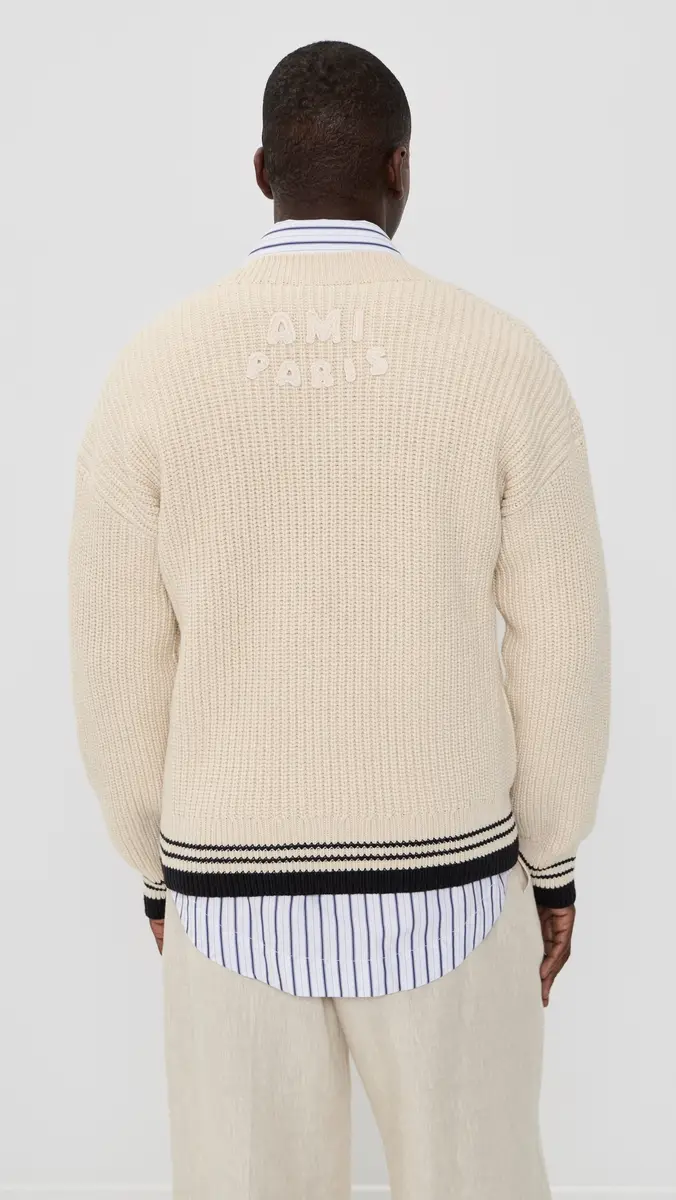 AMI Ribbed V Neck Sweater | Thumbnail 3