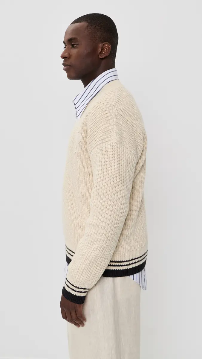 AMI Ribbed V Neck Sweater | Thumbnail 4