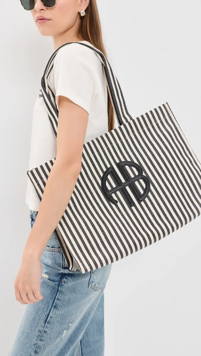Anine Bing Lara Stripe Tote Bag | Thumbnail 3 Anine Bing Lara Stripe Tote Bag | Thumbnail 3