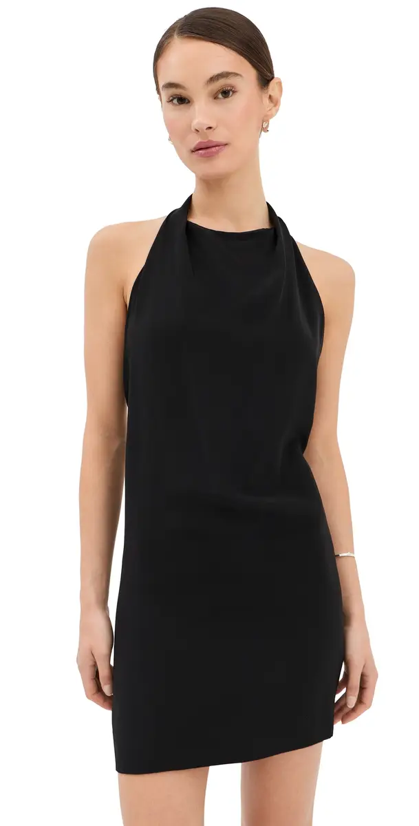WARDROBE.NYC WARDROBE. NYC Liquid Halter Mini Dress Black | Image 1 WARDROBE.NYC WARDROBE. NYC Liquid Halter Mini Dress Black | Image 1