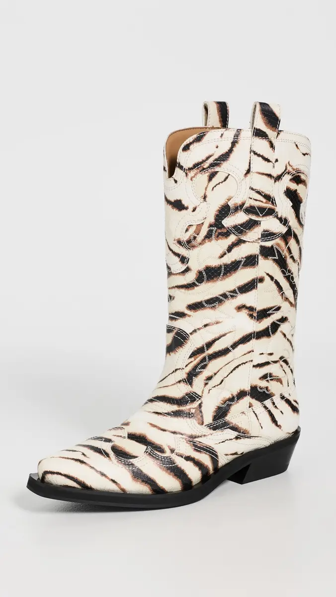 Ganni Embroidered Zebra Western Boots | Thumbnail 2 Ganni Embroidered Zebra Western Boots | Thumbnail 2