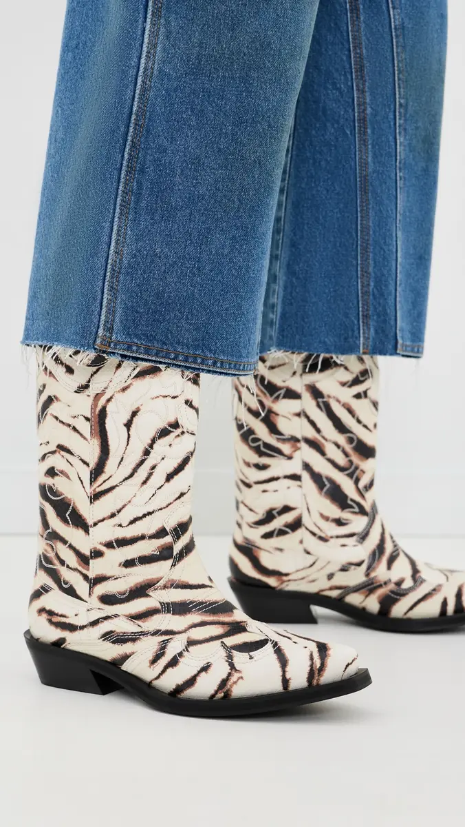 Ganni Embroidered Zebra Western Boots | Thumbnail 3 Ganni Embroidered Zebra Western Boots | Thumbnail 3