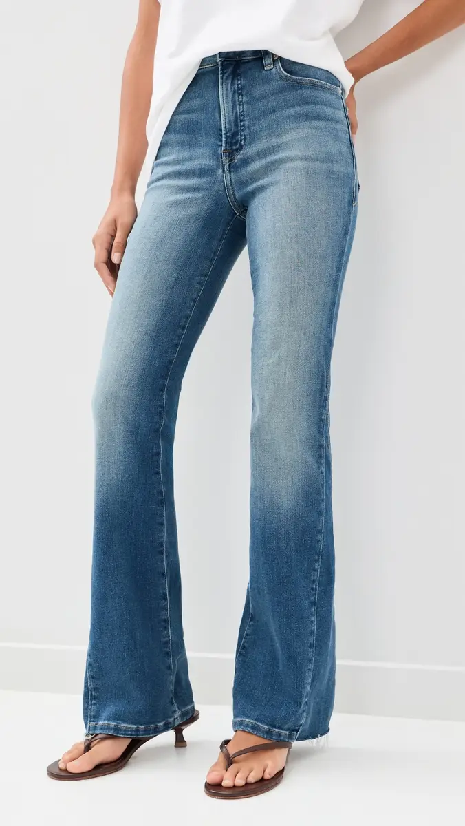 GOOD AMERICAN Soft Tech Good Classic Bootcut Jeans | Thumbnail 2 GOOD AMERICAN Soft Tech Good Classic Bootcut Jeans | Thumbnail 2