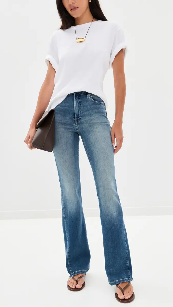 GOOD AMERICAN Soft Tech Good Classic Bootcut Jeans | Thumbnail 5 GOOD AMERICAN Soft Tech Good Classic Bootcut Jeans | Thumbnail 5