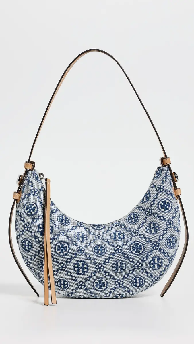 Tory Burch Romy Denim Half Moon Bag | Thumbnail 2 Tory Burch Romy Denim Half Moon Bag | Thumbnail 2