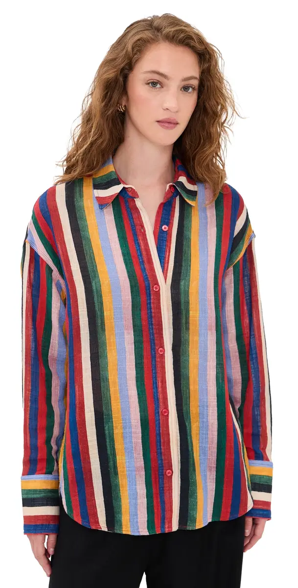 Staud Colton Shirt Artist tripe | Image 1 Staud Colton Shirt Artist tripe | Image 1