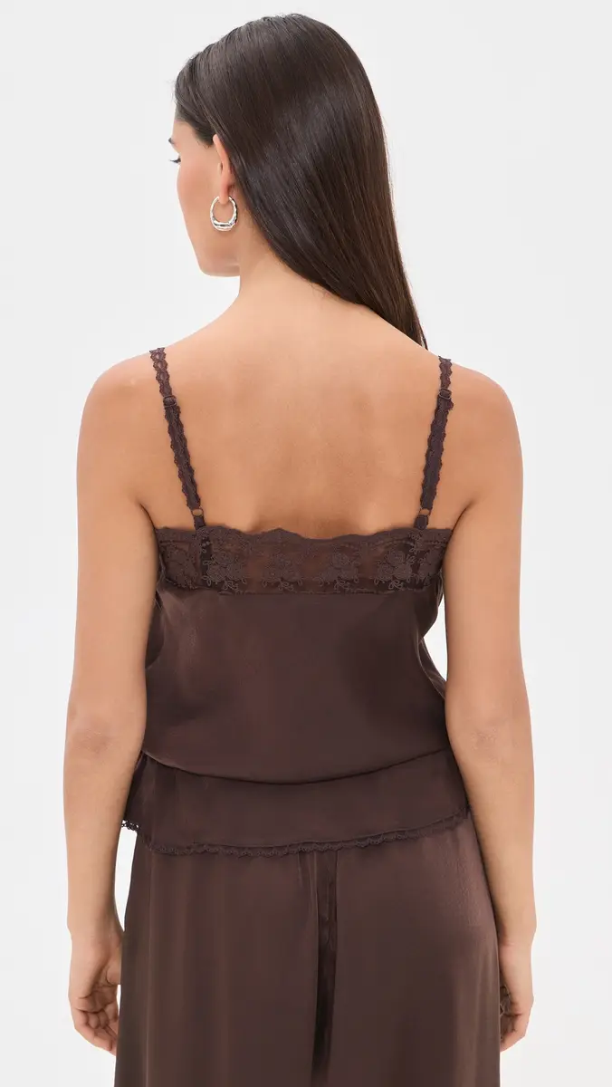 Bardot Bonita Satin Lace Trim Top | Thumbnail 3