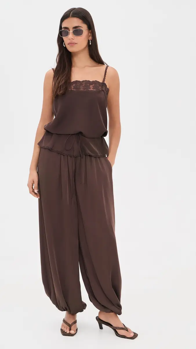 Bardot Bonita Satin Lace Trim Top | Thumbnail 5