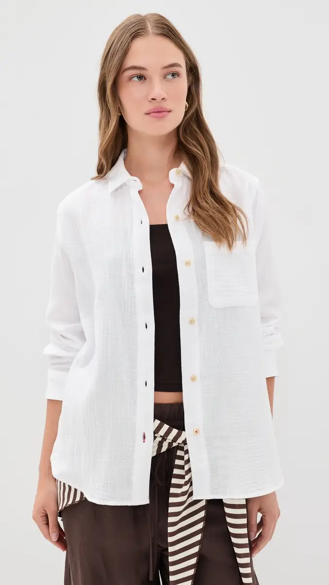 Marine Layer Jane Relaxed Double Cloth Shirt | Thumbnail 2