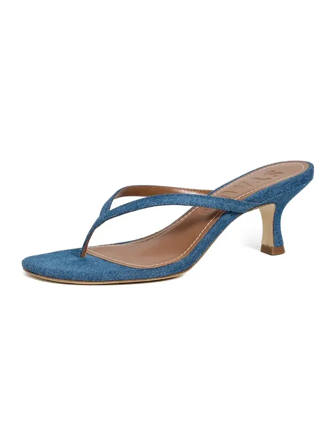 Freja Denim Kitten Heel Sandals Freja Denim Kitten Heel Sandals