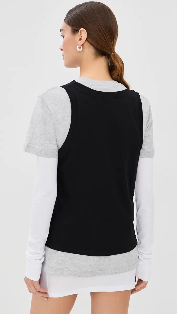 Wardrobe.NYC WARDROBE. NYC Layered Mini Tee | Thumbnail 3