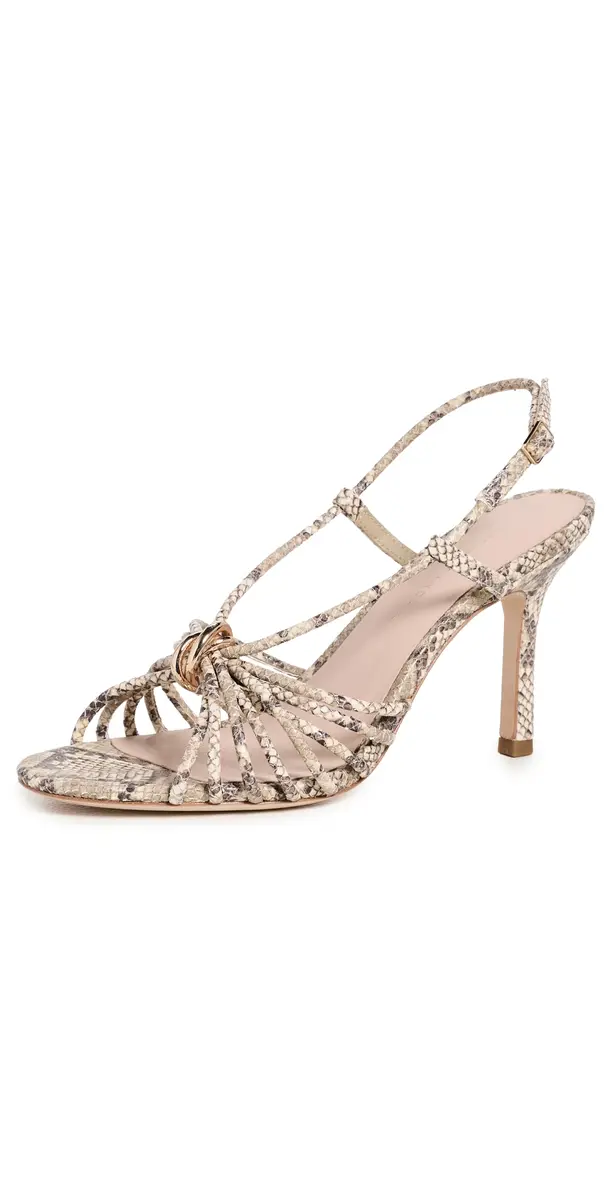 Loeffler Randall Mareka Strappy Heels with Hardware Natural Snake 6 | Image 1 Loeffler Randall Mareka Strappy Heels with Hardware Natural Snake 6 | Image 1