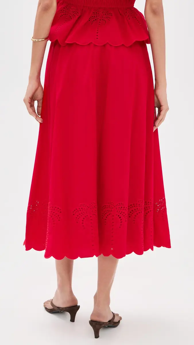 English Factory Embroidered High Waist Midi Skirt | Thumbnail 3 English Factory Embroidered High Waist Midi Skirt | Thumbnail 3