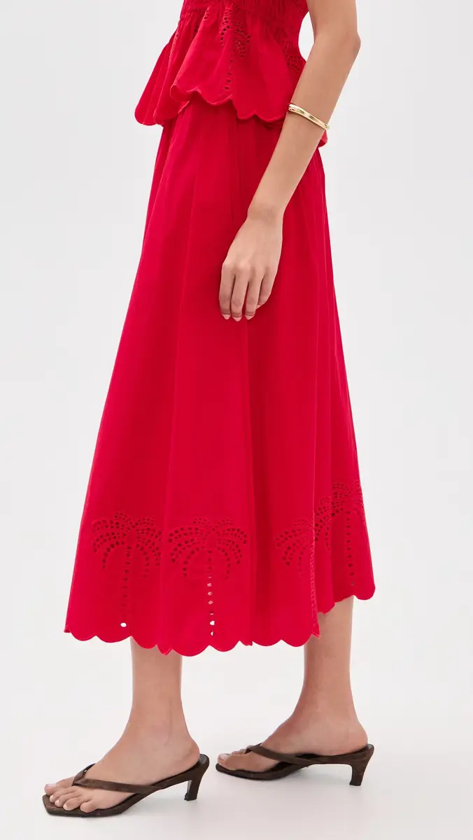 English Factory Embroidered High Waist Midi Skirt | Thumbnail 4 English Factory Embroidered High Waist Midi Skirt | Thumbnail 4