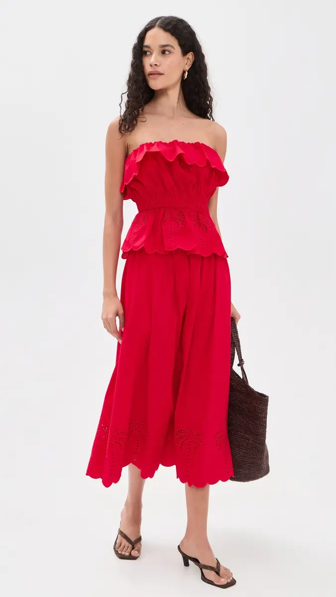 English Factory Embroidered High Waist Midi Skirt | Thumbnail 5 English Factory Embroidered High Waist Midi Skirt | Thumbnail 5