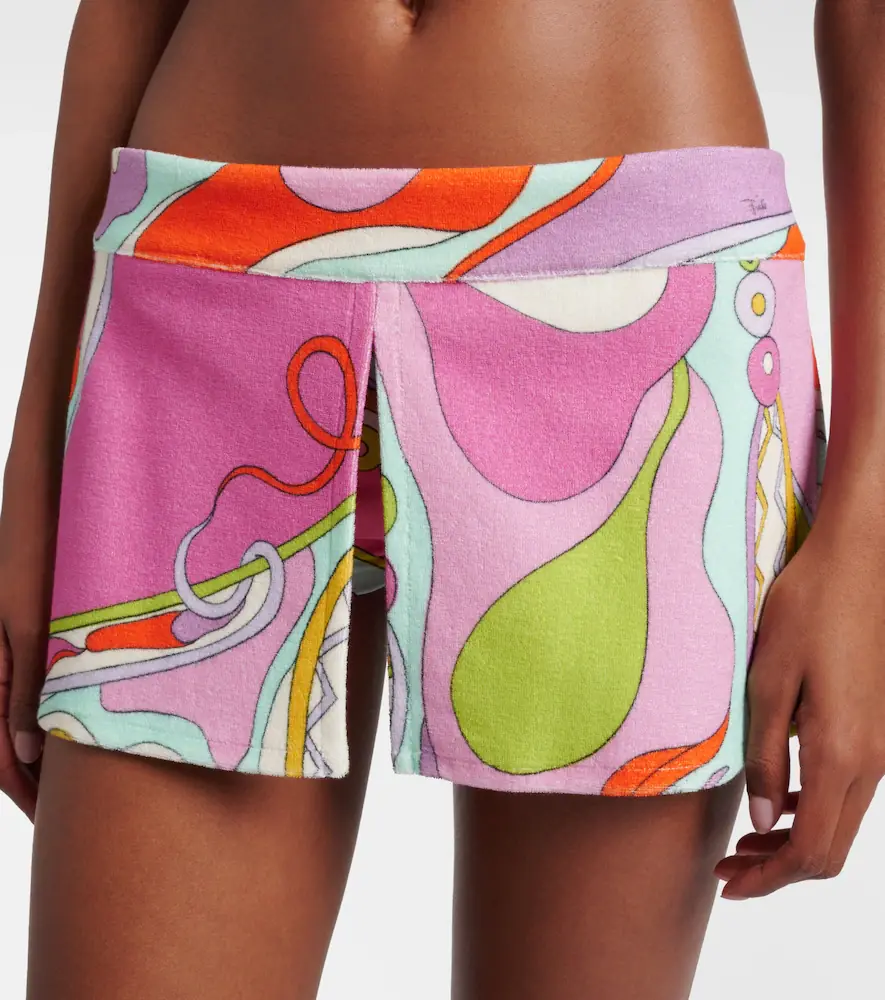 PUCCI Orchidee cotton-blend terry skort | Thumbnail 3