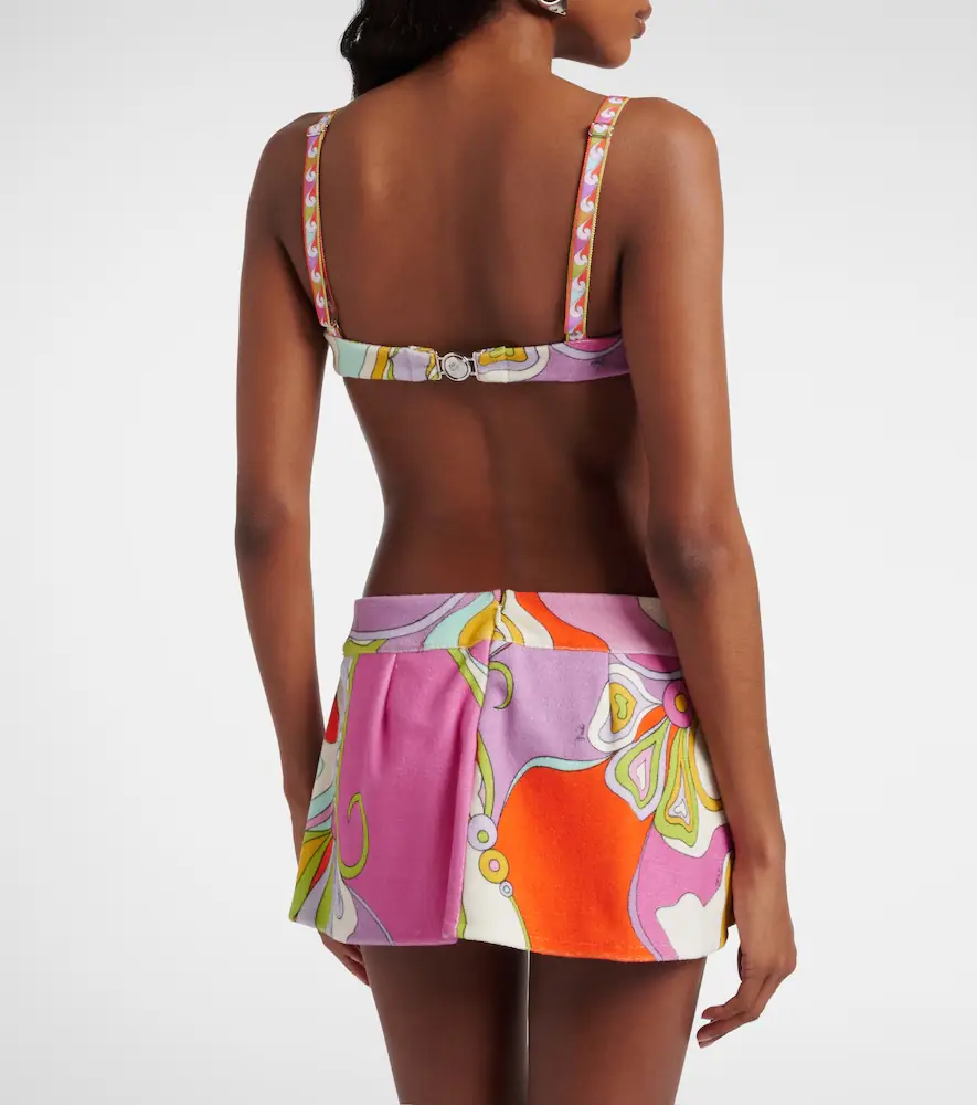 PUCCI Orchidee cotton-blend terry skort | Thumbnail 4