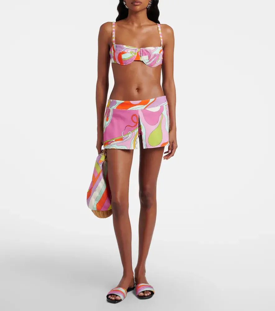 PUCCI Orchidee cotton-blend terry skort | Thumbnail 5