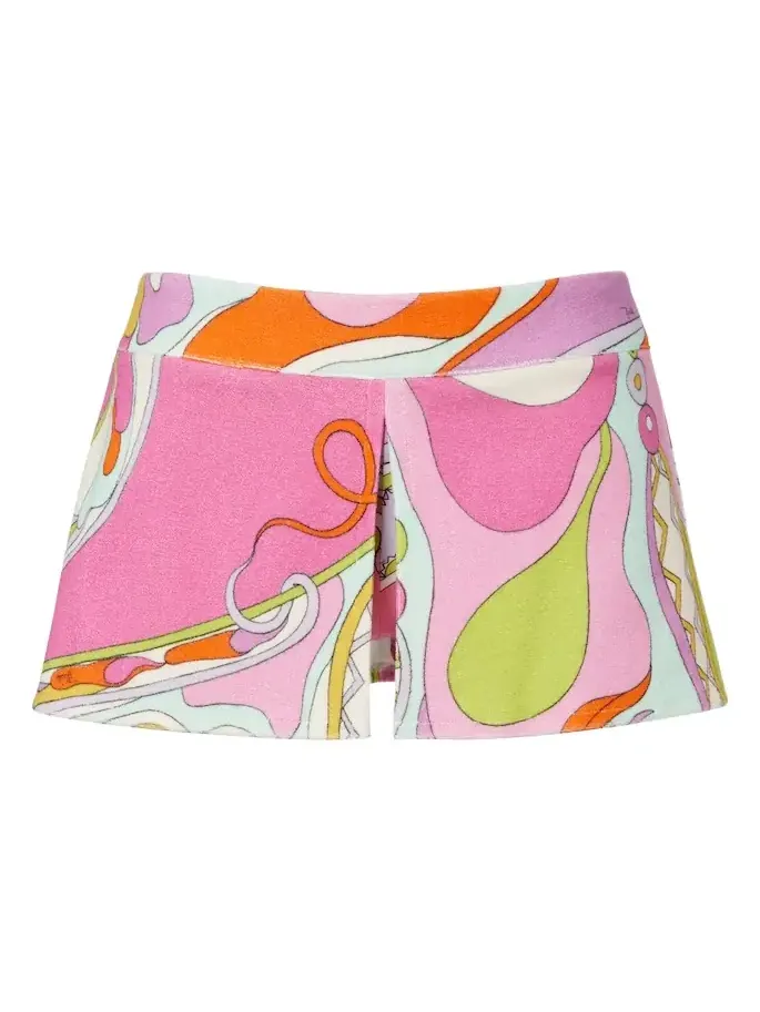 PUCCI Orchidee cotton-blend terry skort