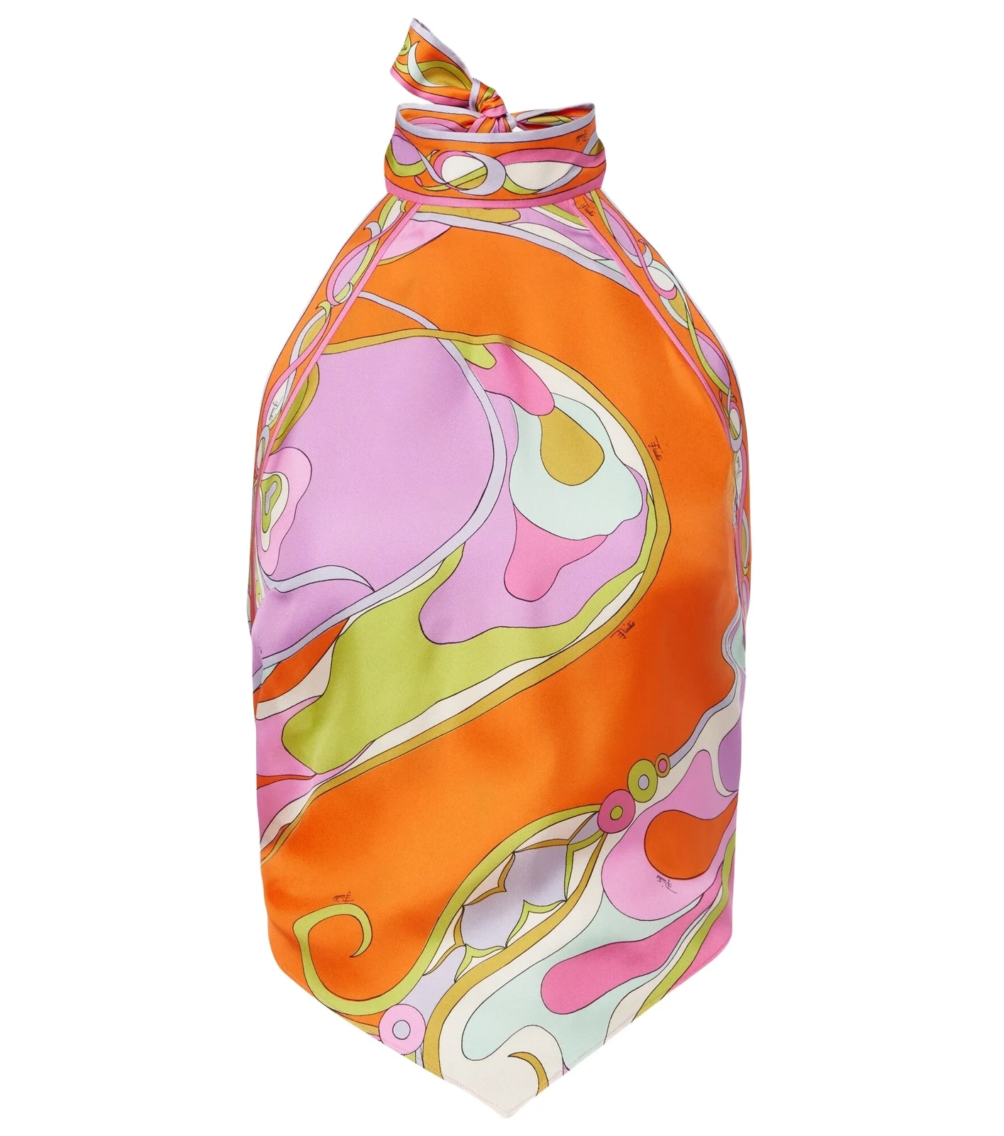 Orchidee halterneck silk twill top Orchidee halterneck silk twill top
