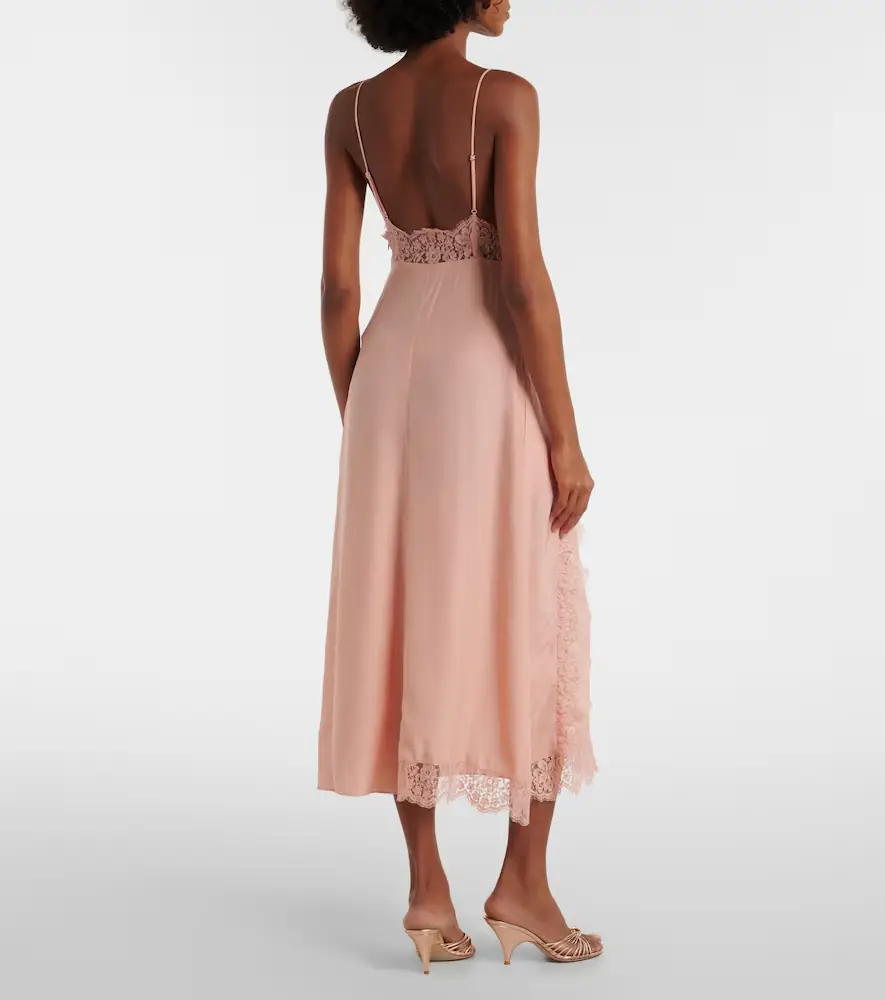 Stella McCartney Lace-trimmed silk midi dress | Thumbnail 3 Stella McCartney Lace-trimmed silk midi dress | Thumbnail 3
