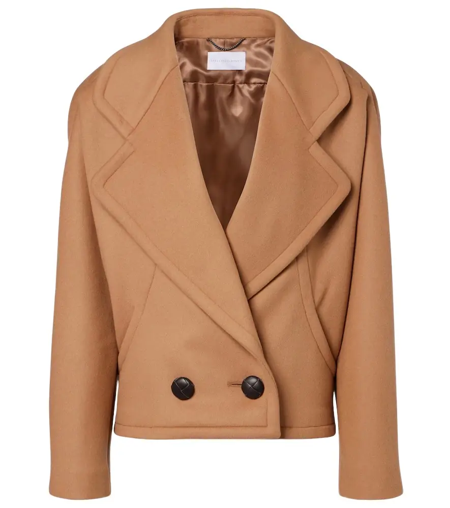 Cropped wool peacoat