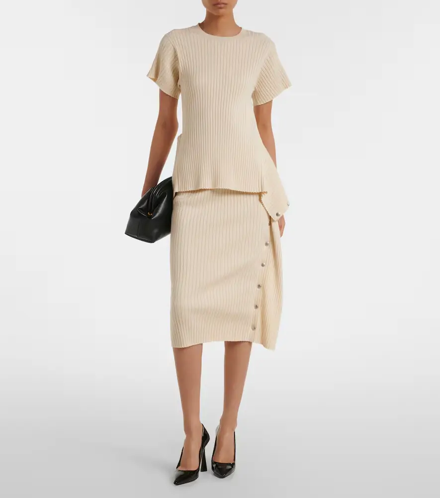 Stella McCartney Ribbed-knit cotton midi skirt | Thumbnail 2 Stella McCartney Ribbed-knit cotton midi skirt | Thumbnail 2