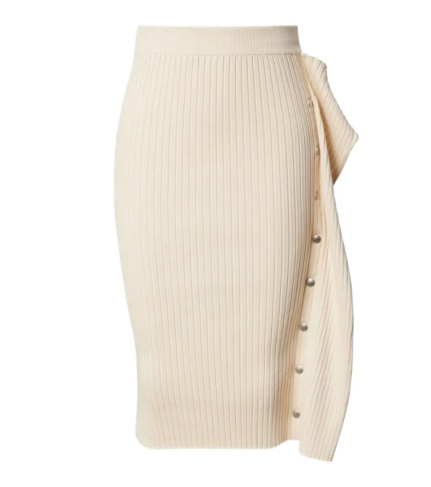 Stella McCartney Ribbed-knit cotton midi skirt