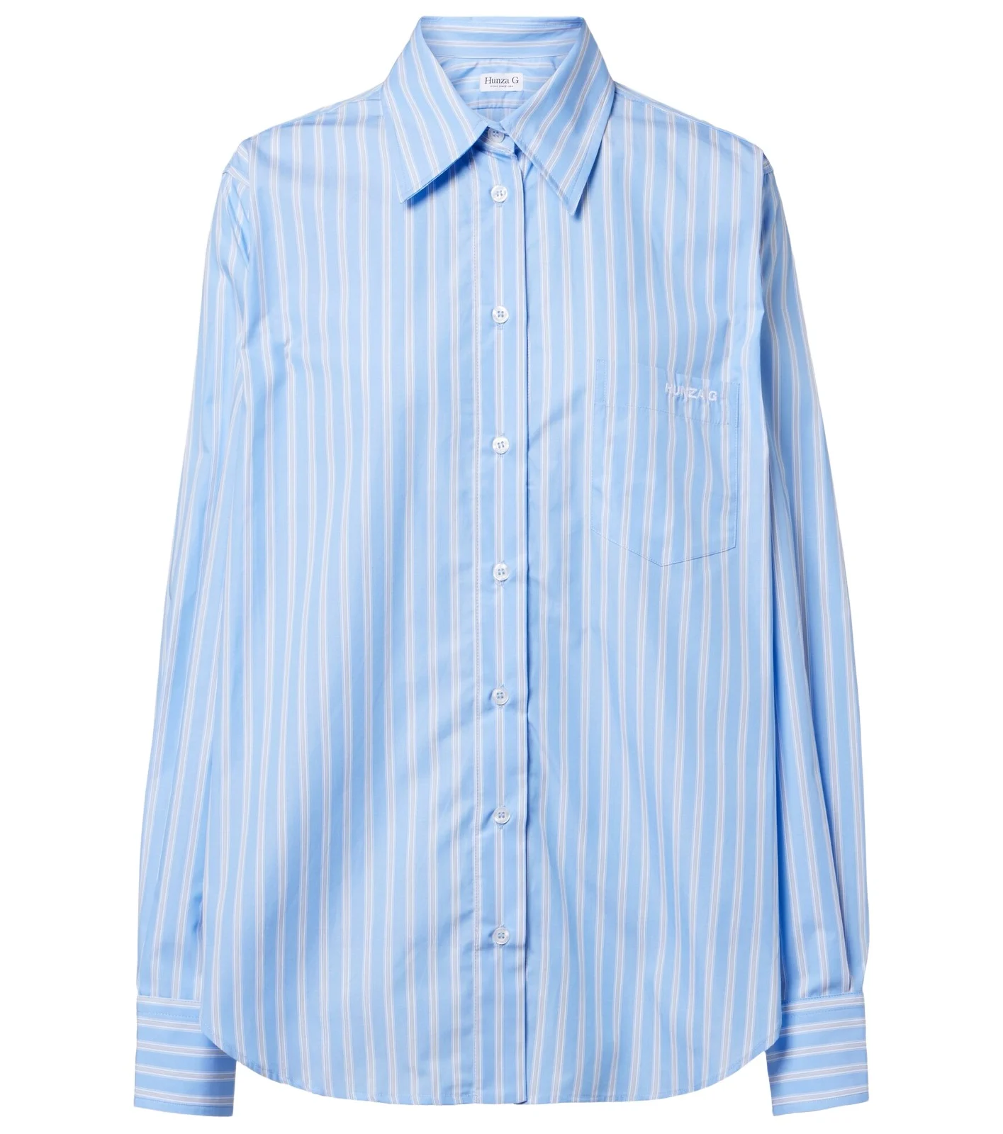 Hunza G Striped cotton polin shirt