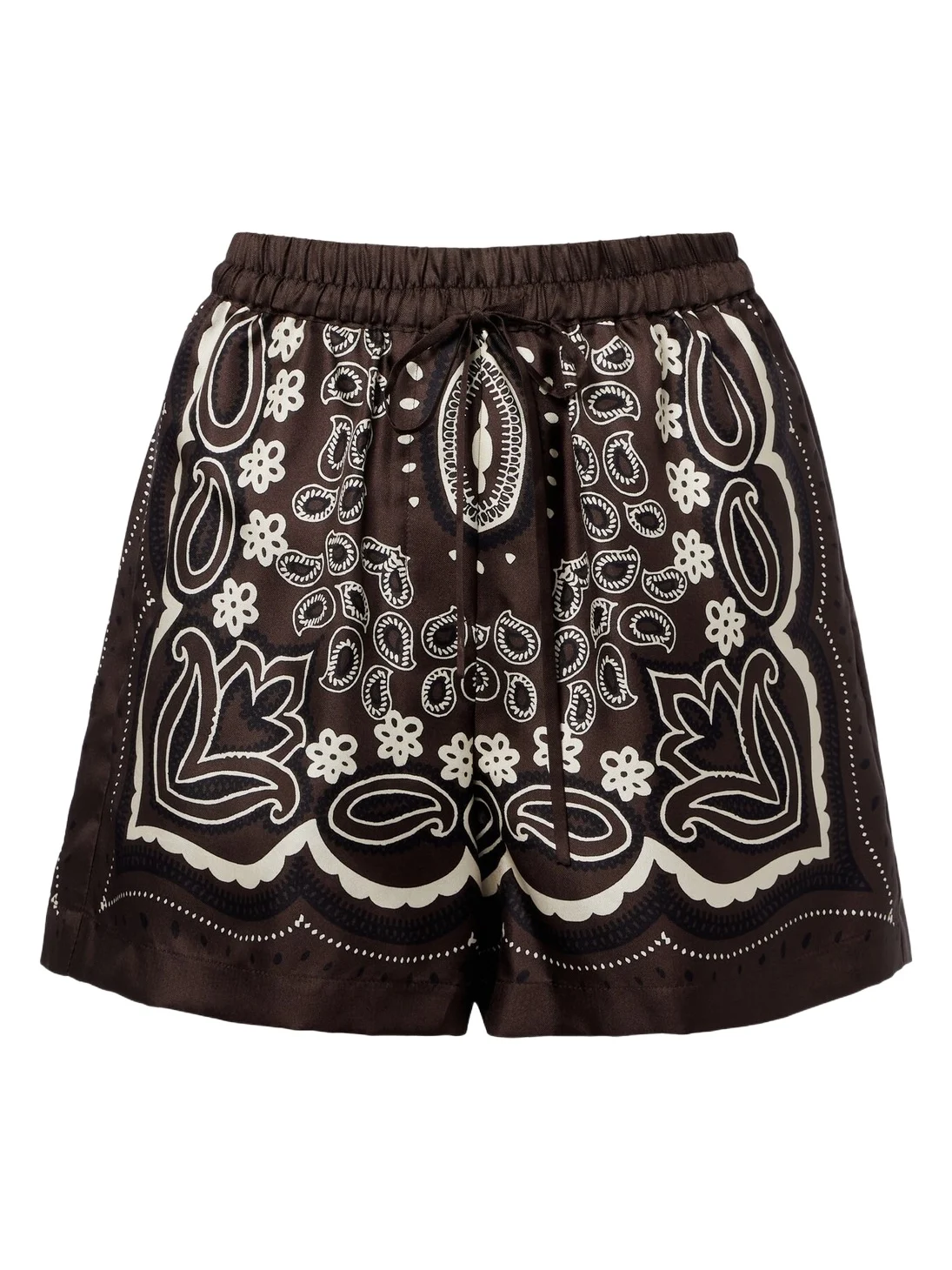 Nili Lotan Frances printed silk twill shorts