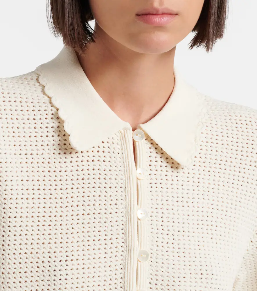 Frame Daybreak crochet scalloped polo shirt | Thumbnail 4