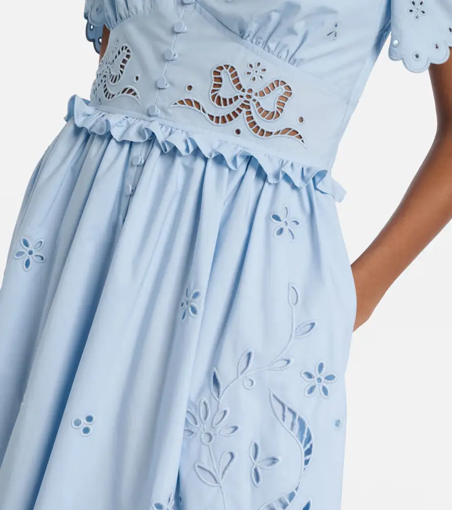 Self-Portrait Broderie anglaise cotton-blend midi dress | Thumbnail 2 Self-Portrait Broderie anglaise cotton-blend midi dress | Thumbnail 2