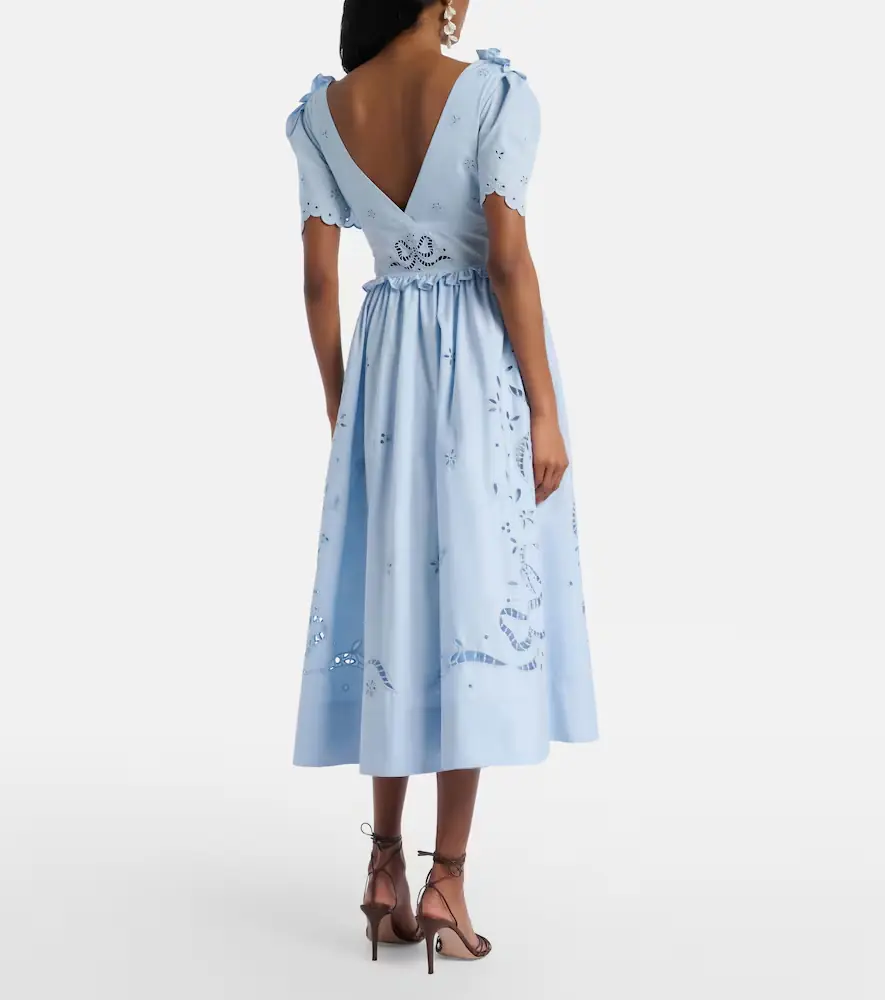 Self-Portrait Broderie anglaise cotton-blend midi dress | Thumbnail 4 Self-Portrait Broderie anglaise cotton-blend midi dress | Thumbnail 4
