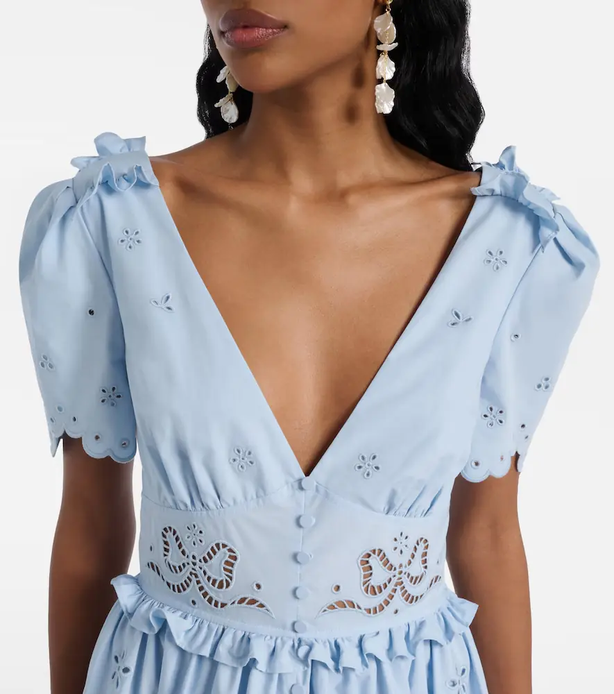 Self-Portrait Broderie anglaise cotton-blend midi dress | Thumbnail 5 Self-Portrait Broderie anglaise cotton-blend midi dress | Thumbnail 5