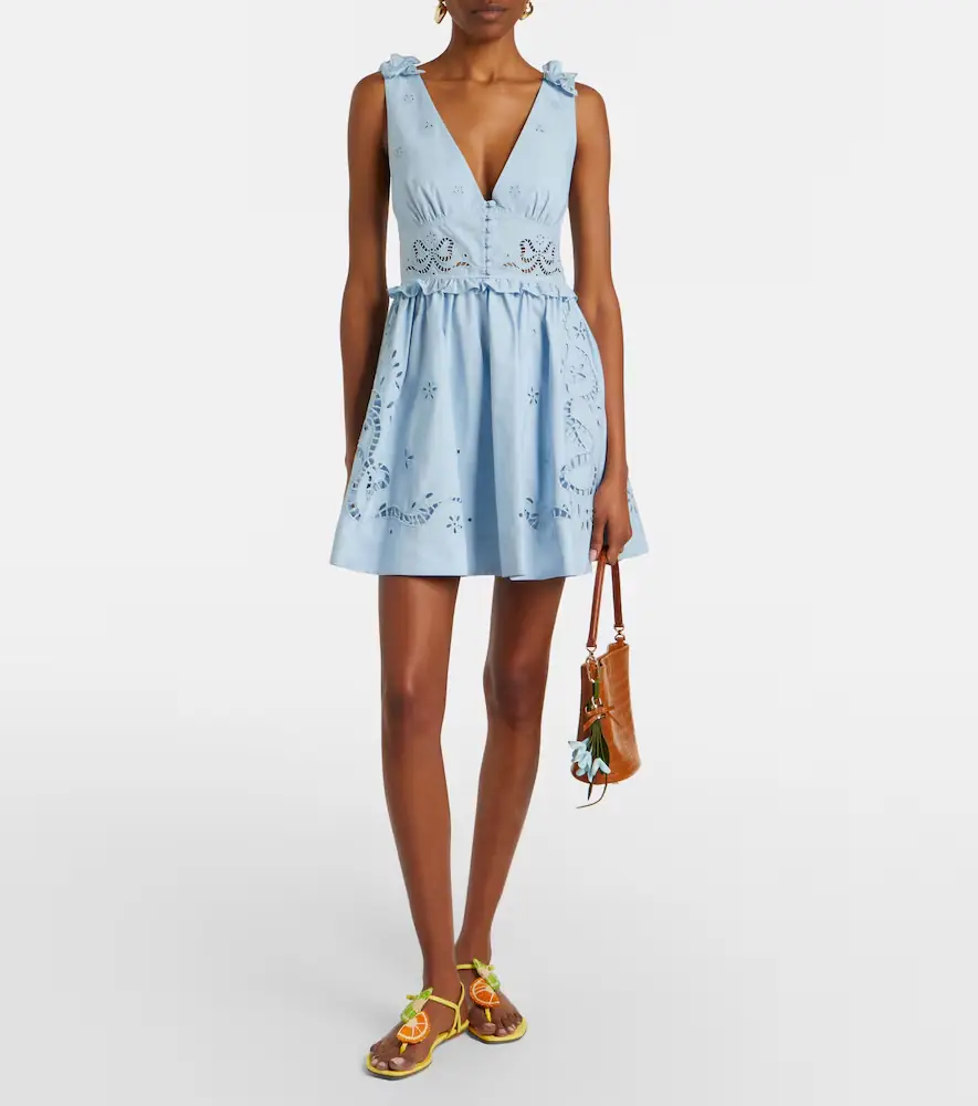 Self-Portrait Broderie anglaise cotton-blend minidress | Thumbnail 2 Self-Portrait Broderie anglaise cotton-blend minidress | Thumbnail 2