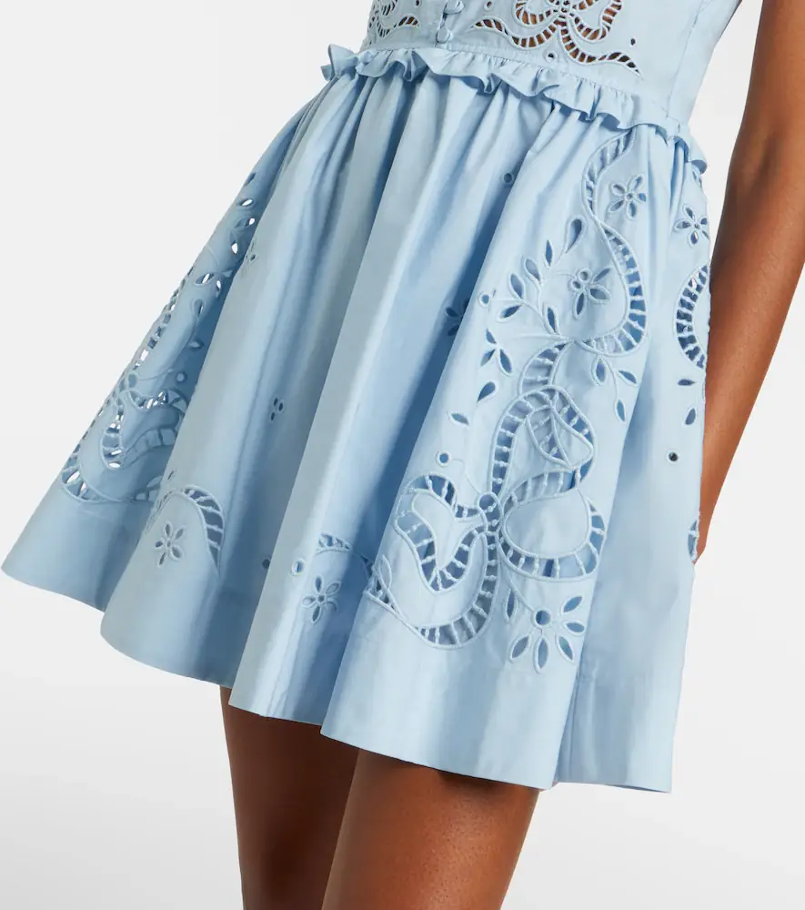 Self-Portrait Broderie anglaise cotton-blend minidress | Thumbnail 3 Self-Portrait Broderie anglaise cotton-blend minidress | Thumbnail 3