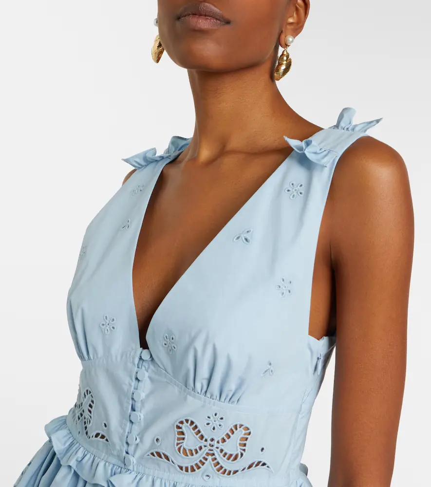 Self-Portrait Broderie anglaise cotton-blend minidress | Thumbnail 4 Self-Portrait Broderie anglaise cotton-blend minidress | Thumbnail 4