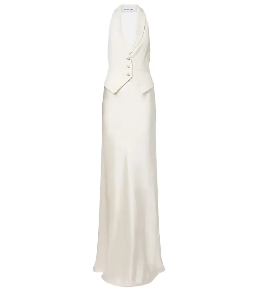 Self-Portrait Satin maxi dress | Image 1 Self-Portrait Satin maxi dress | Image 1