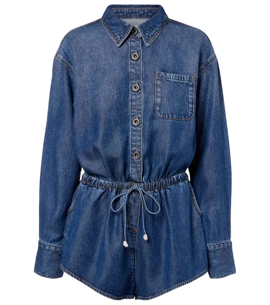Self-Portrait Denim romper | Image 1 Self-Portrait Denim romper | Image 1