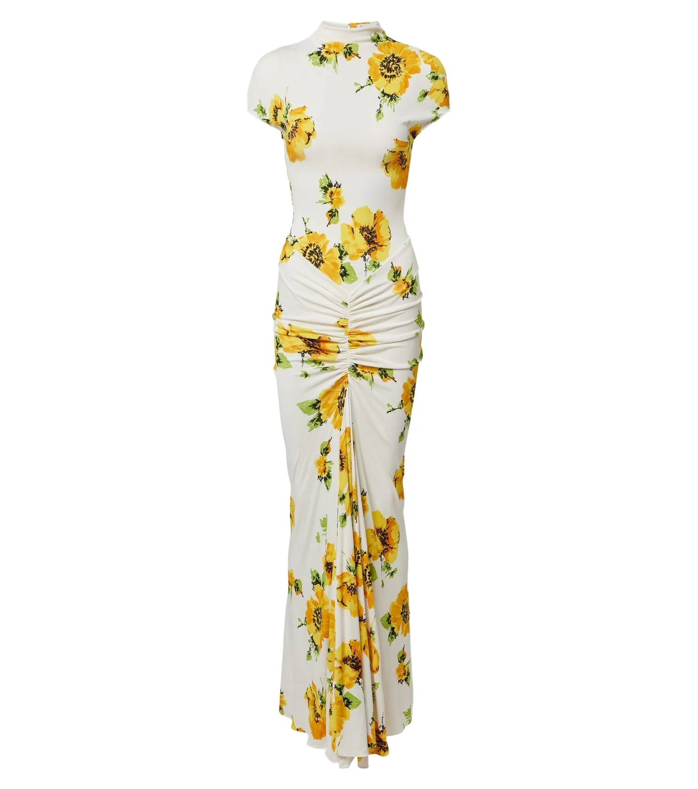 Alaïa Floral ruched jersey maxi dress Alaïa Floral ruched jersey maxi dress