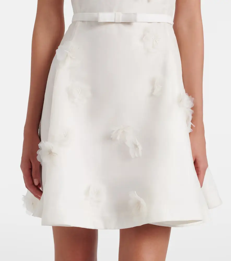 Leo Lin Elyse floral-appliqué linen and silk minidress | Thumbnail 3 Leo Lin Elyse floral-appliqué linen and silk minidress | Thumbnail 3