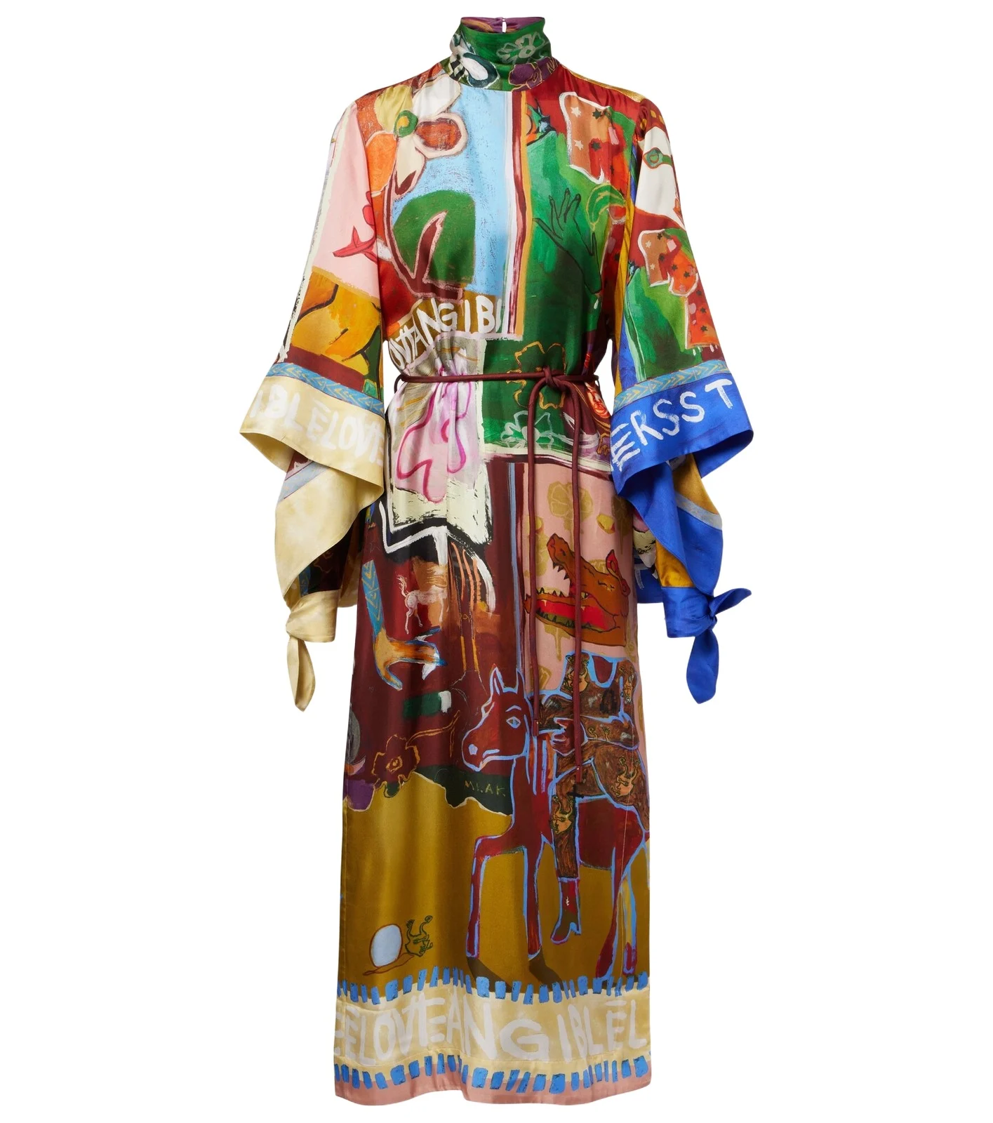 Alémais x MLAK Tangible Love printed silk midi dress