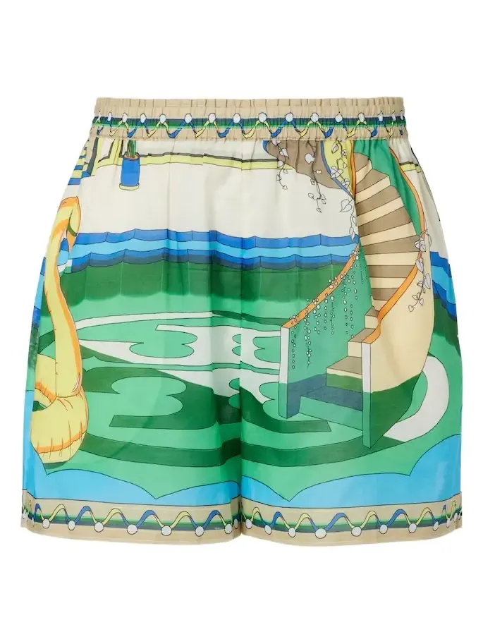 Printed cotton shorts