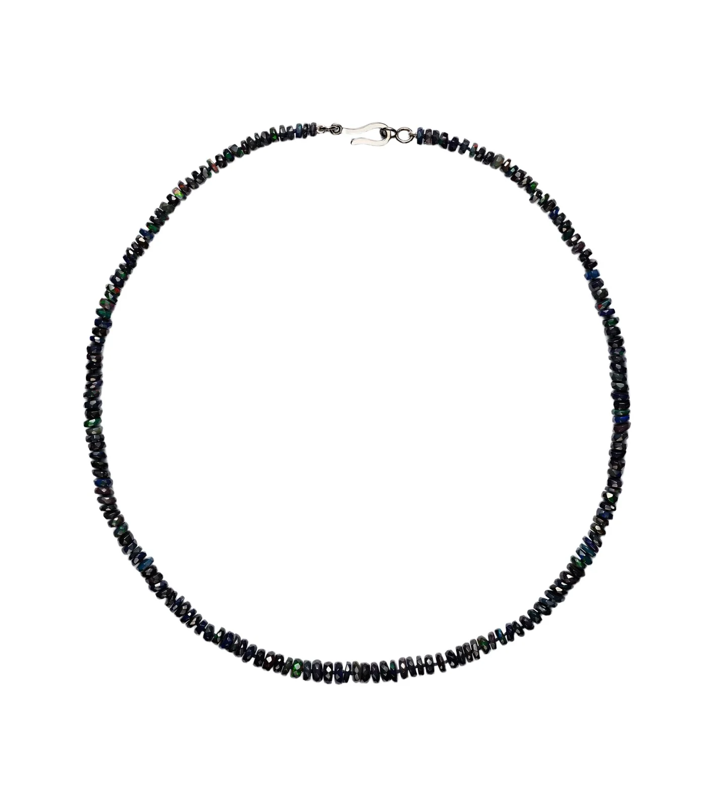 Ileana Makri 9kt white gold beaded necklace with opals