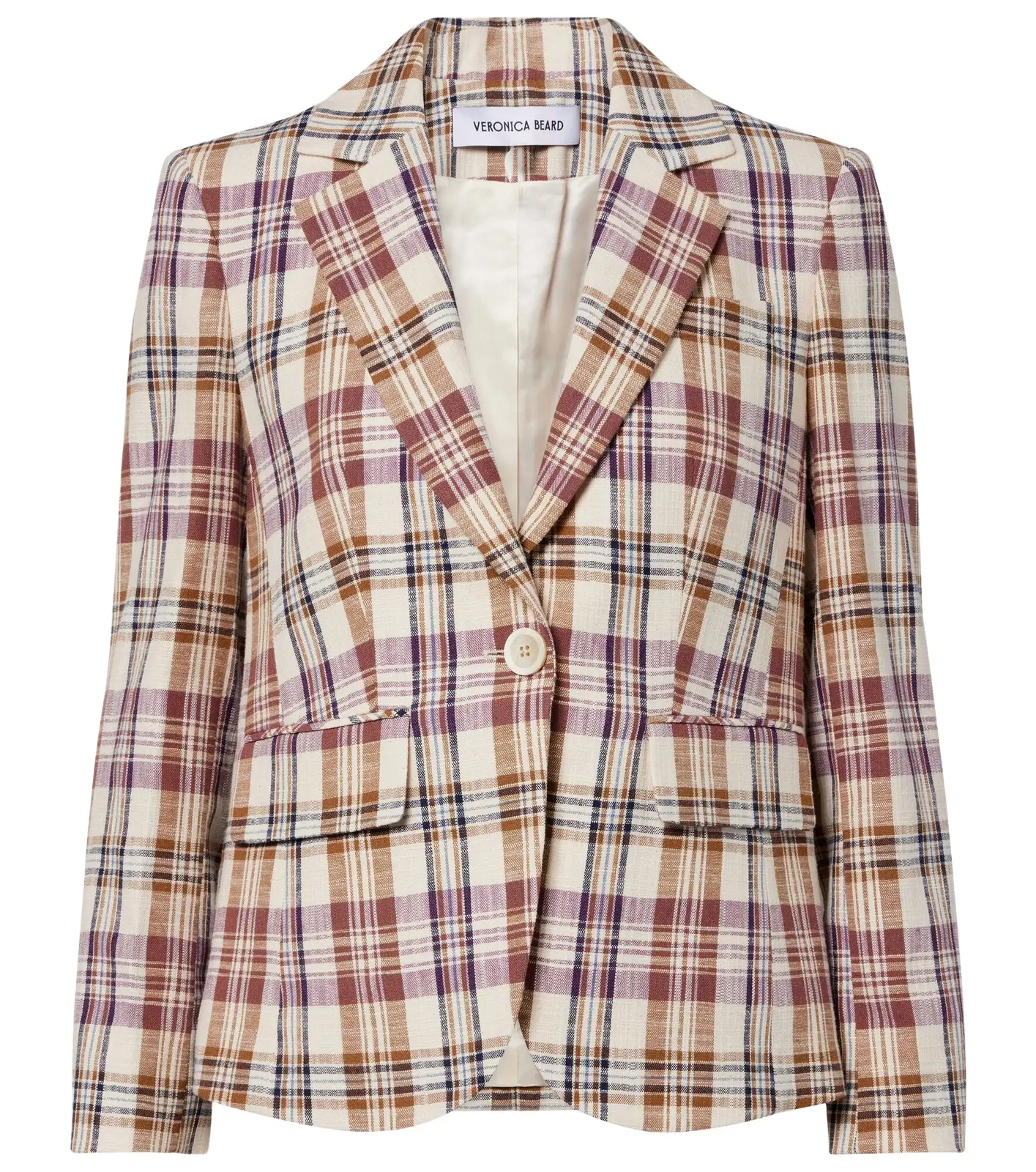 Veronica Beard Tyra plaid cotton-blend blazer