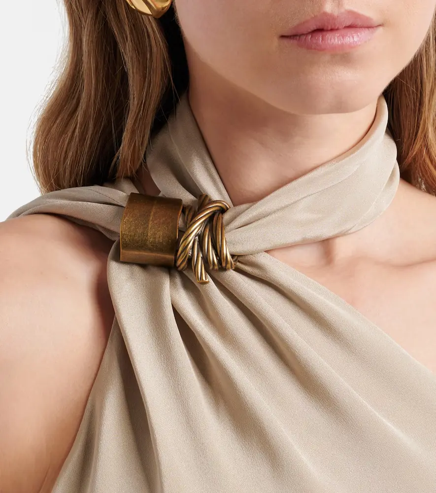 Max Mara Elegante one-shoulder silk crêpe midi dress | Thumbnail 3