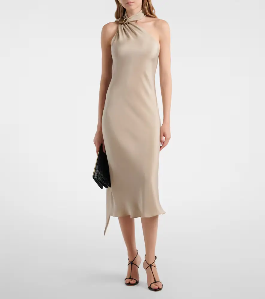 Max Mara Elegante one-shoulder silk crêpe midi dress | Thumbnail 6