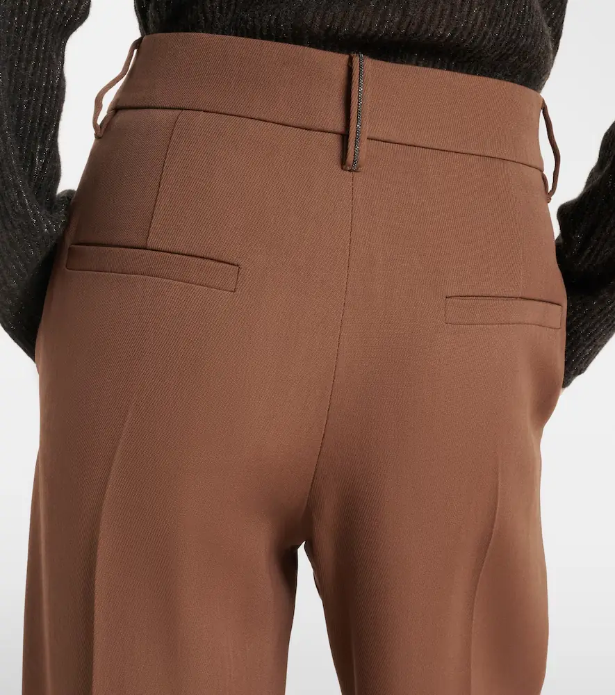 Brunello Cucinelli Monili pleated wool-blend wide-leg pants | Thumbnail 3